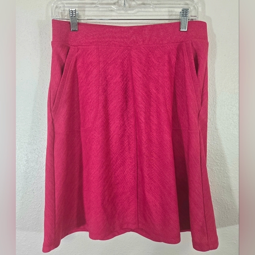 T by Talbots Women's Bright Pink Loose Skirt Pockets Stretch Flowy, size M